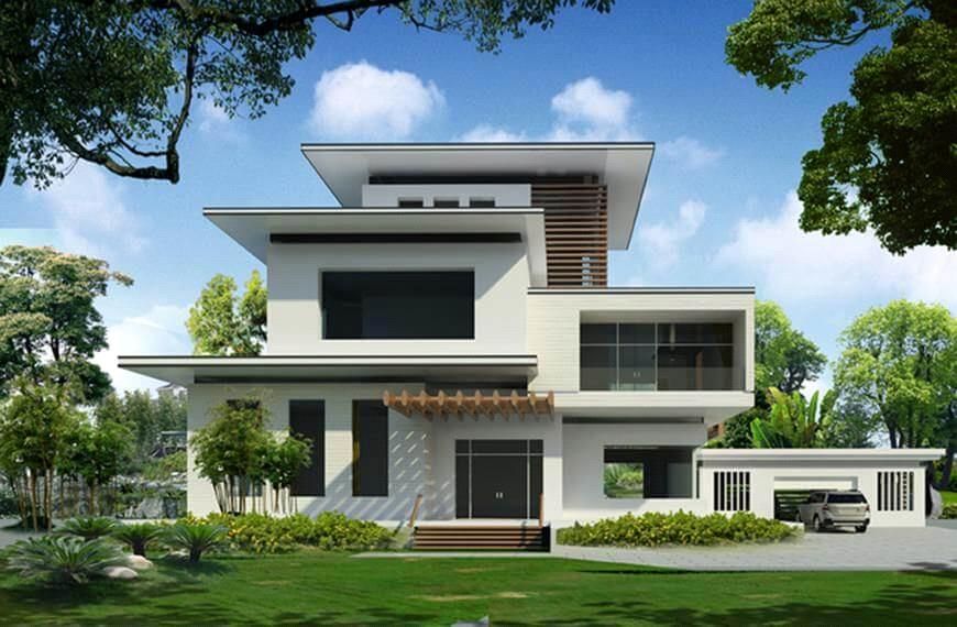 Đảm bảo sự cân đối về bố cục trong thiết kế nhà vườn đẹp