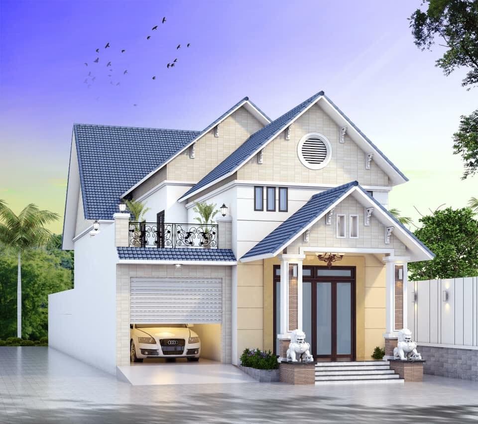 Toàn cảnh mẫu nhà gác lửng có garage