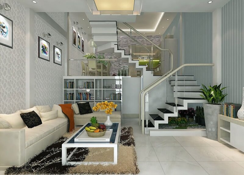 Bạn nên trang trí các họa tiết đơn giản cho phòng khách