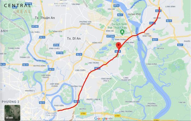 Vị trí của đường Xa lộ Hà Nội