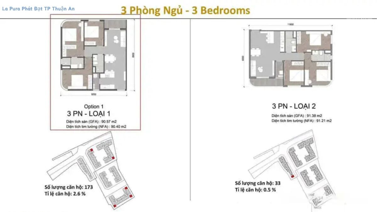 MB căn hộ 03PN dự án La Pura Bình Dương